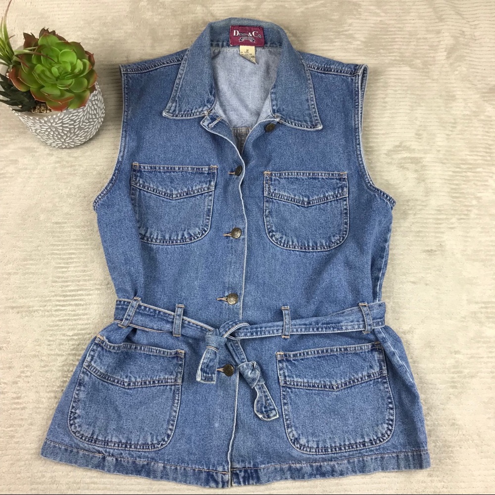 Denim & Co Denim Jean Belted Vest Top